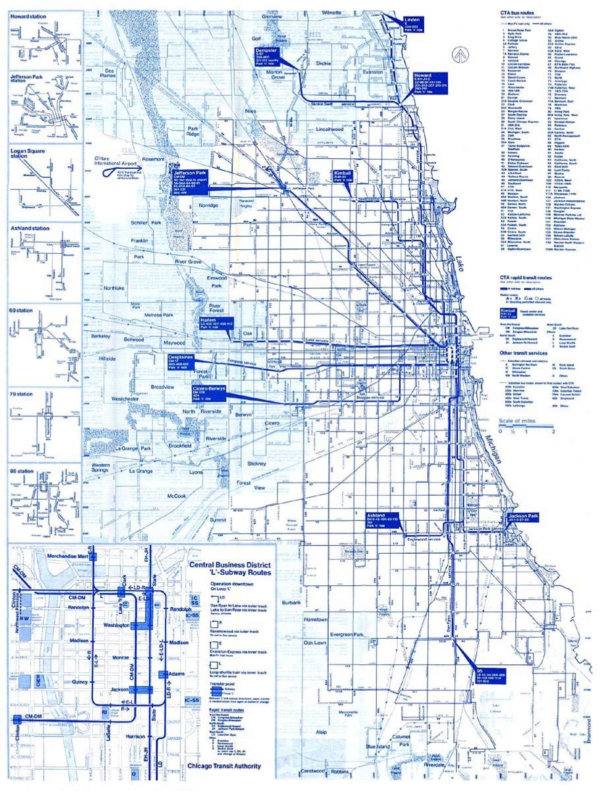 Chicago-bus-system-Karte