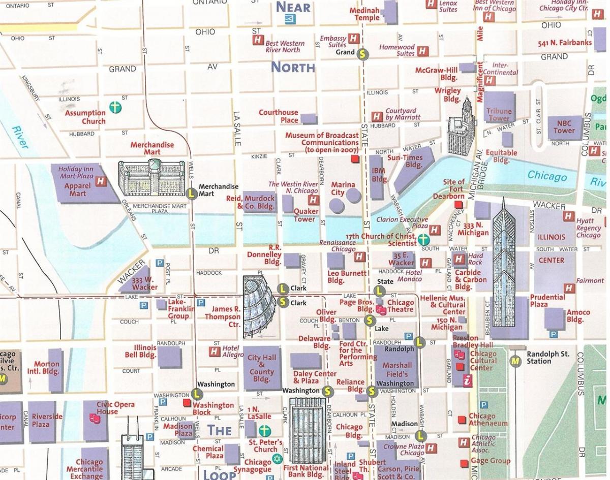 Karte von city of Chicago