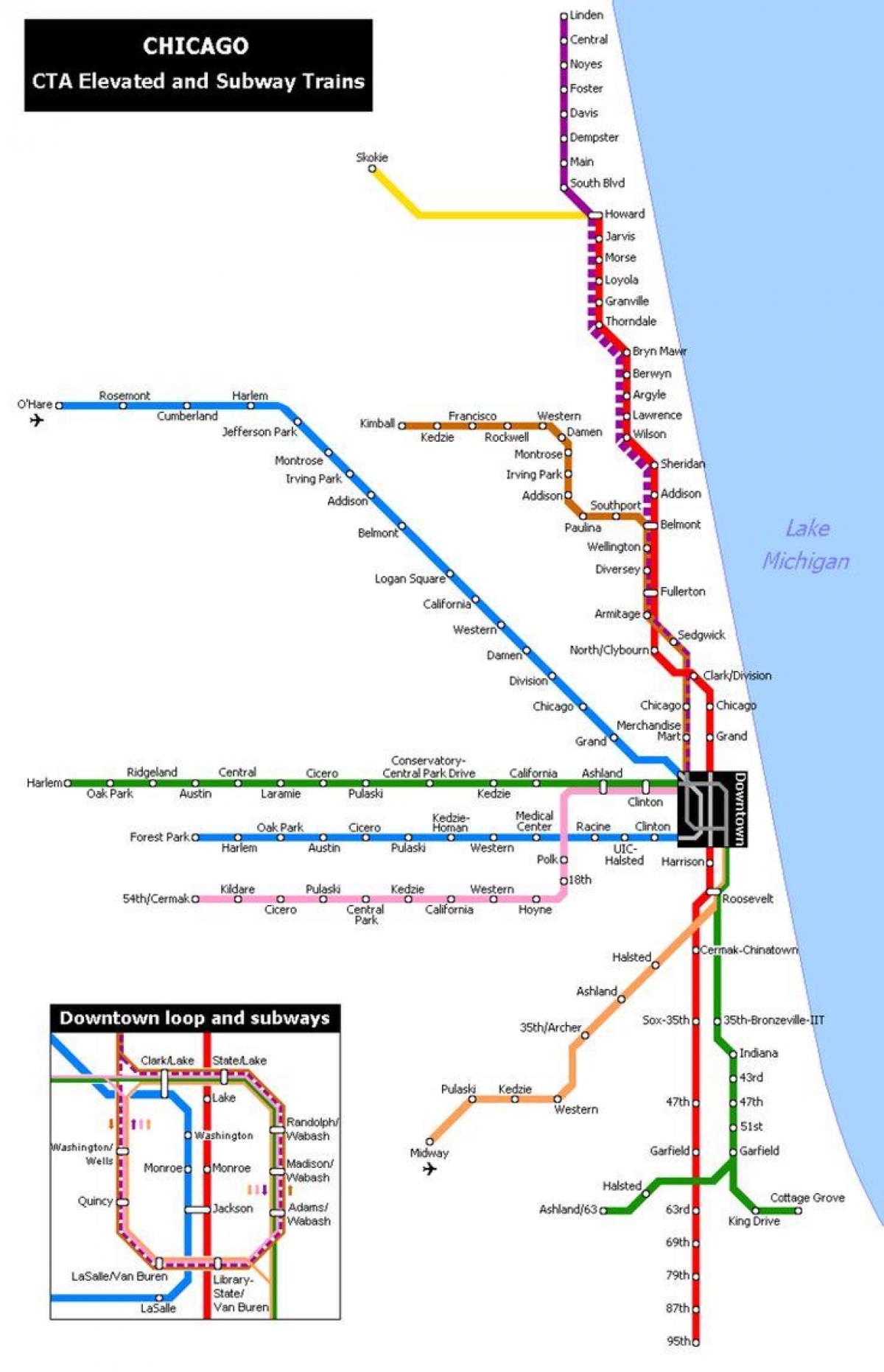 Karte von metro Chicago