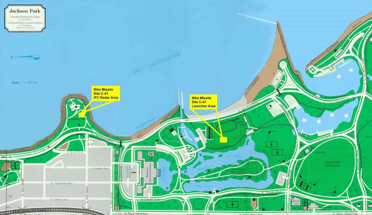 Karte von Jackson park in Chicago