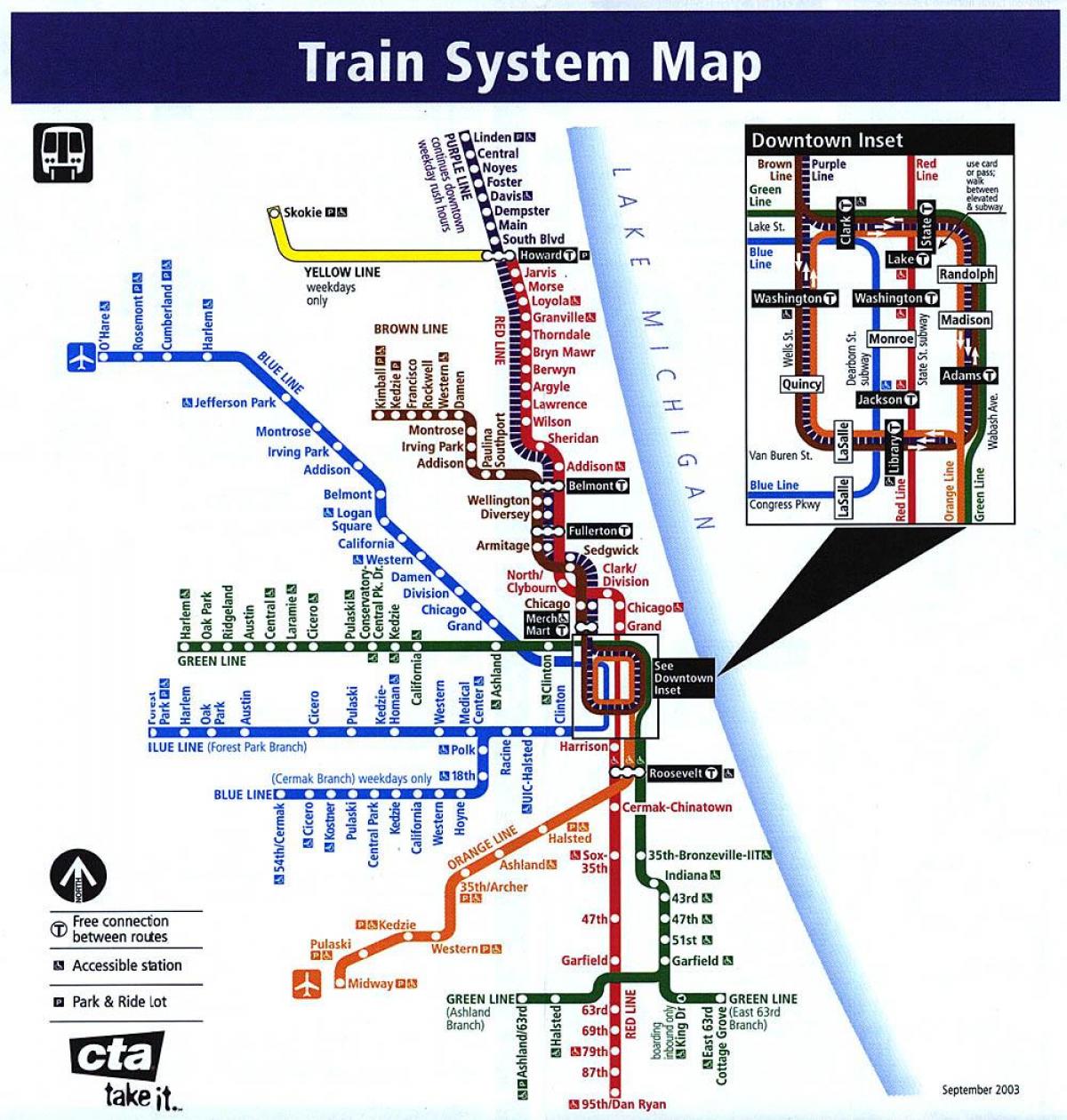 Chicago U-Bahn-Linien anzeigen