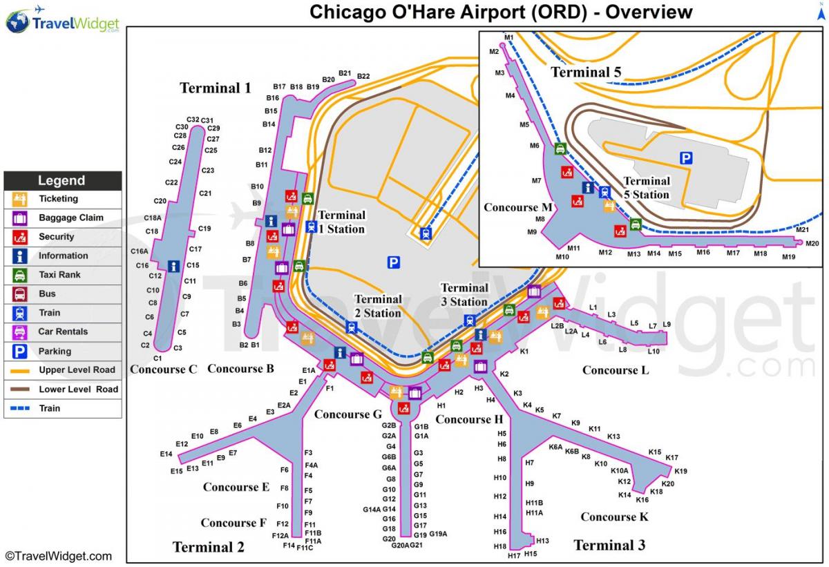 Karte von Chicago O Hare airport