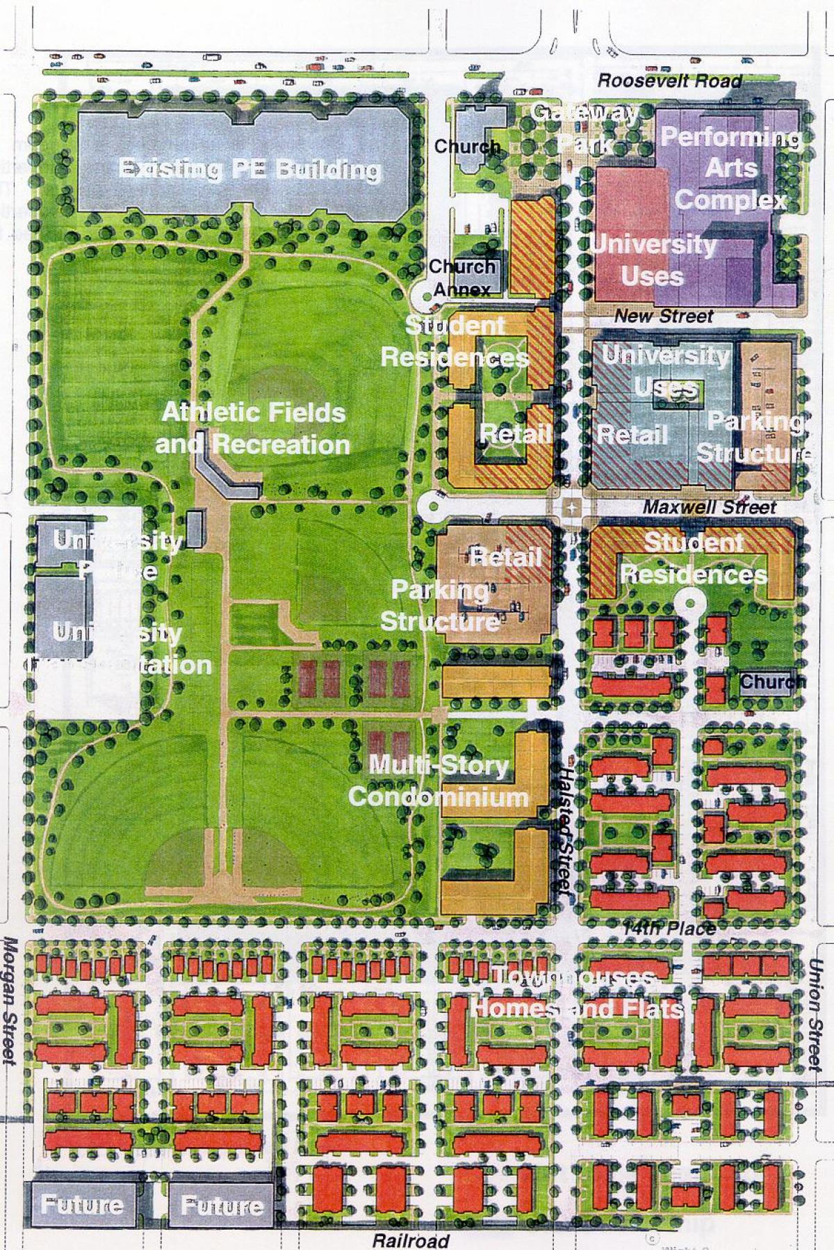 Karte des UIC-east campus