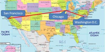 Chicago USA auf der Karte