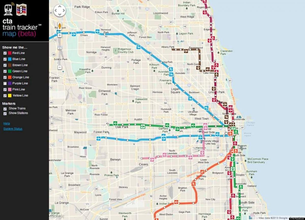 Chicago cta-Zug-Karte