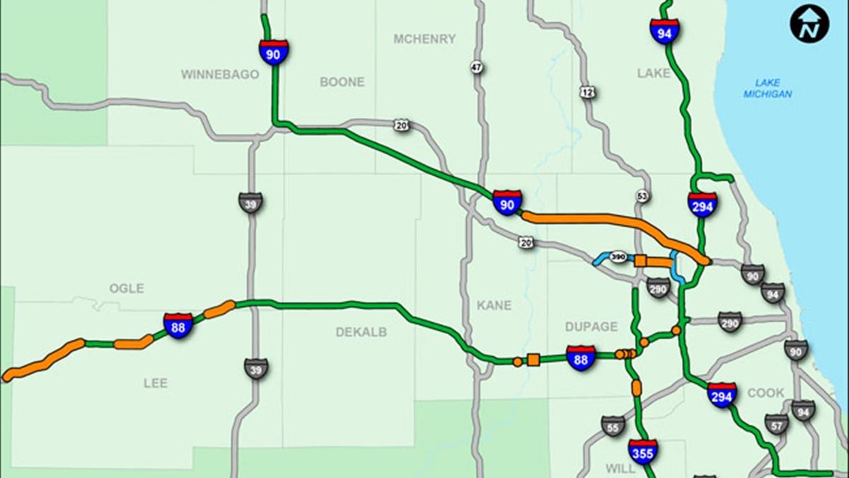Chicago tollway-Landkarte