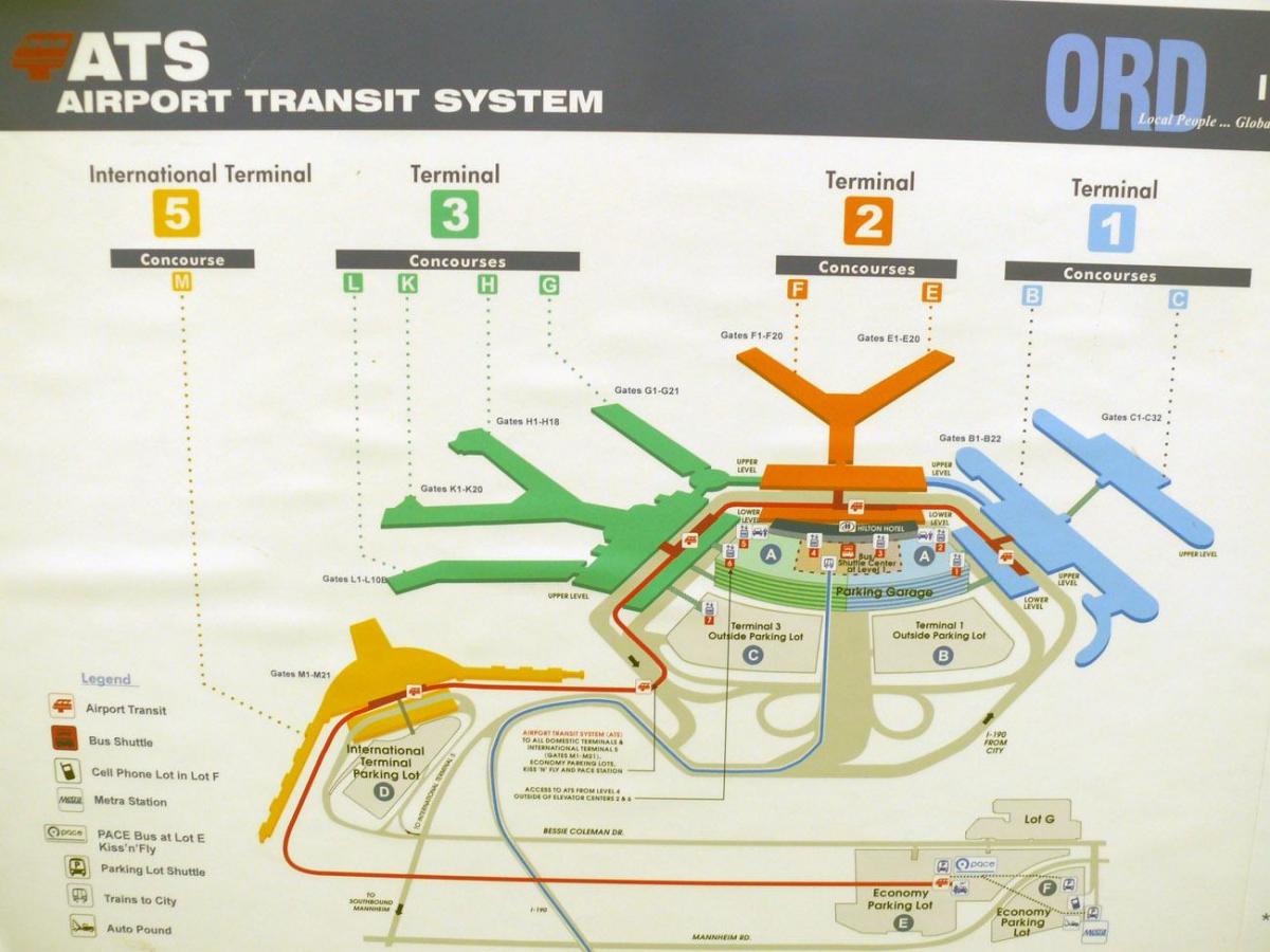 Karte von O Hare terminals
