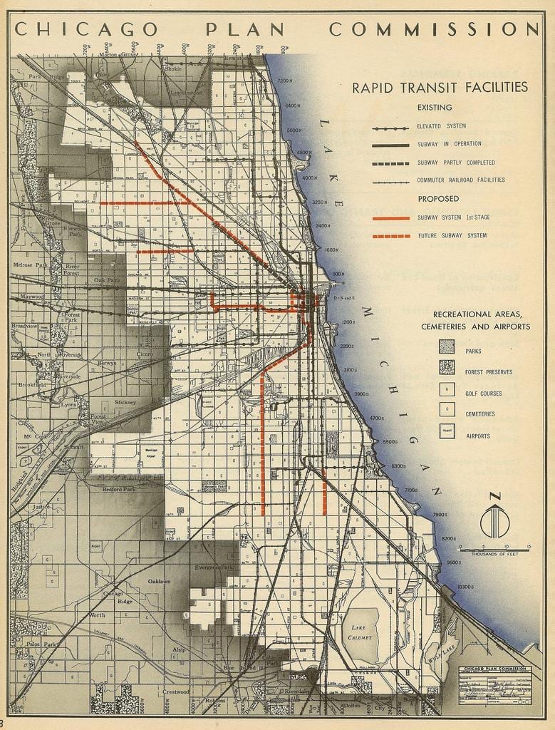 Karte von Chicago U-Bahn