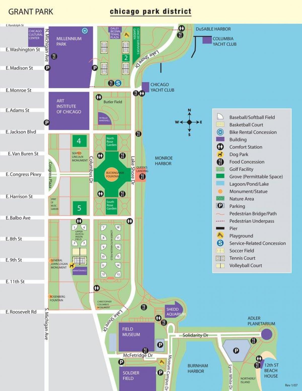Karte von grant park Chicago