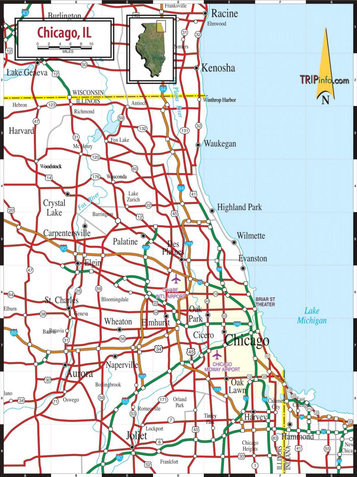 Karte von Chicago-il