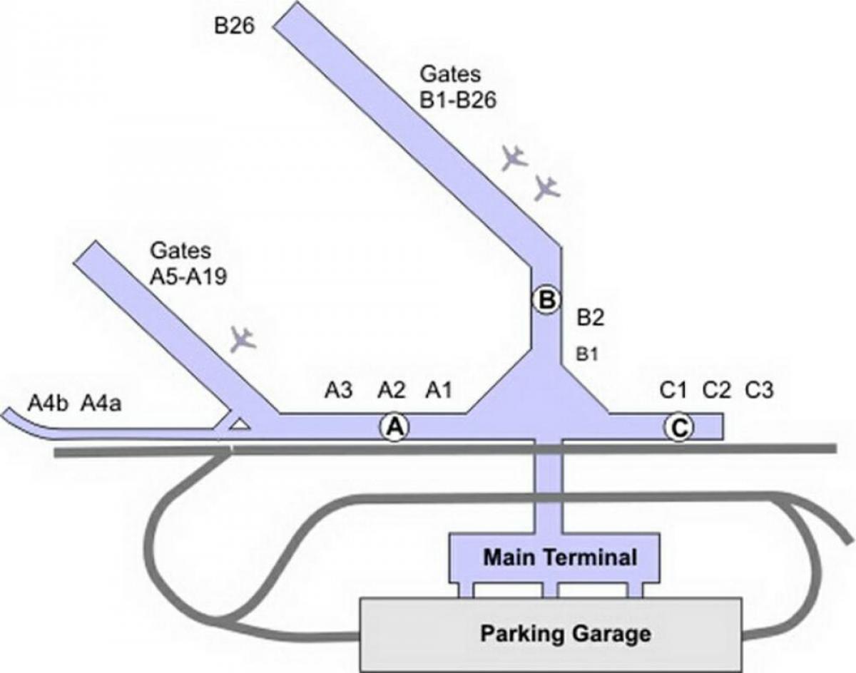 mdw airport Landkarte