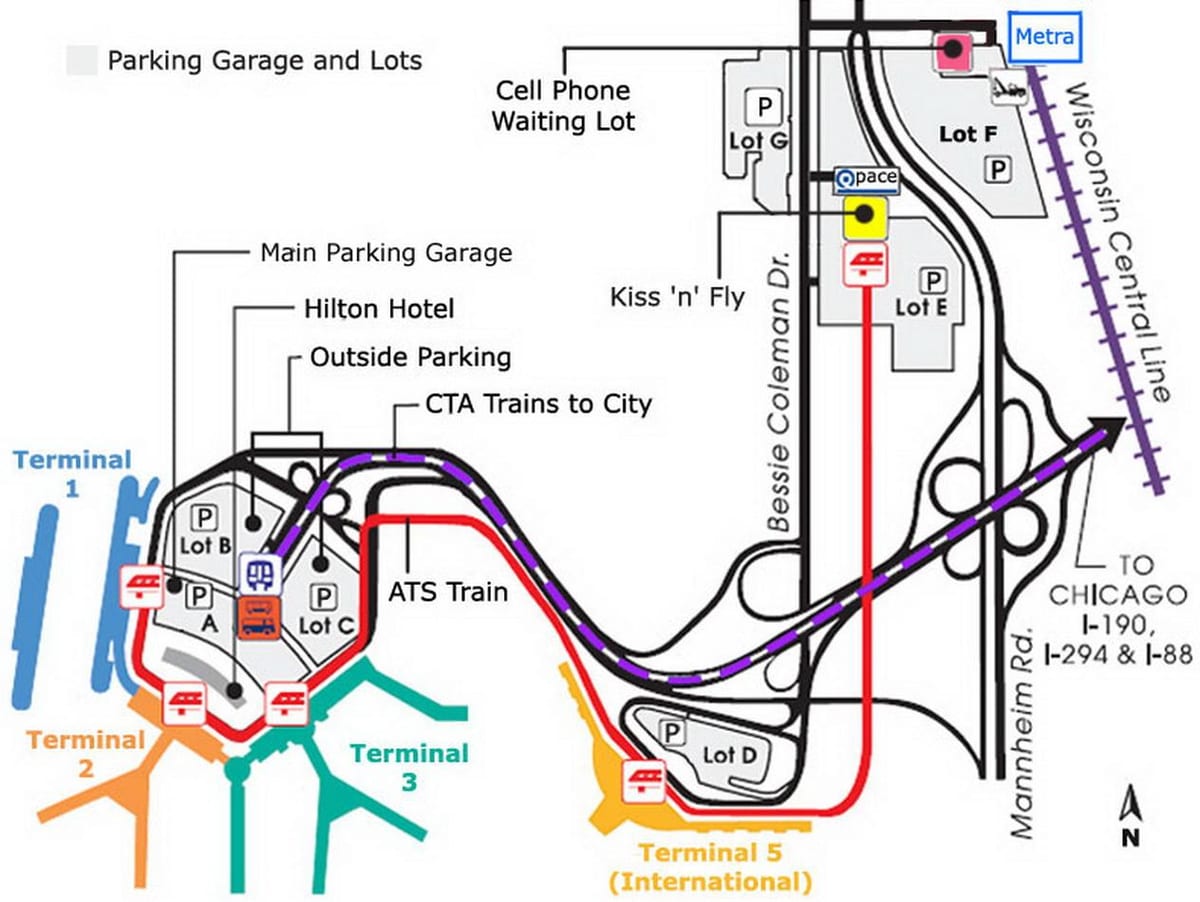 Chicago O Hare Parkplätze anzeigen