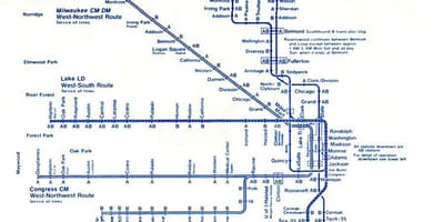 Karte von blue line Chicago
