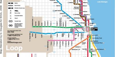 Chicago train map blue line