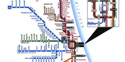 Zug-Stadtplan von Chicago
