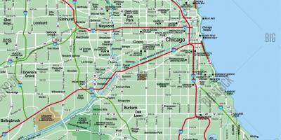 Karte Chicago area