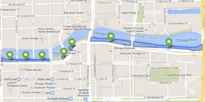 Karte von Chicago riverwalk