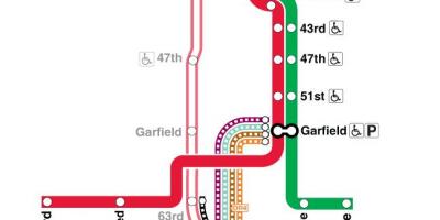 Von Chicago Zug Karte rote Linie