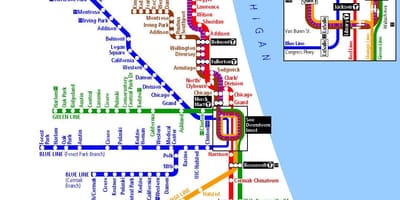 U-Bahn in Chicago Karte anzeigen